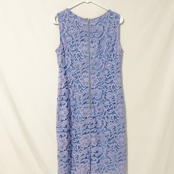 🟢Cremieux Blue with Purple Hue Lace Bodycon Dress Size 6 - Picture 6 of 6